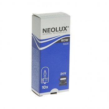 64 р. Лампа 24V W3W W2.1х9.5d 22лм Standard NEOLUX NEOLUX n505  с доставкой в г. Кемерово. Увеличить фотографию 2