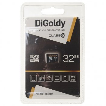419 р. Карта памяти 32GB MicroSD class 10 DIGOLDY DIGOLDY dg0032gcsdhc10-wa-ad  с доставкой в г. Кемерово. Увеличить фотографию 1