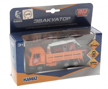 1 439 р. Модель автомобиля КАМАЗ (эвакуатор) металлическая ТЕХНОПАРК ТЕХНОПАРК sb-19-29-c-wb  с доставкой в г. Кемерово. Увеличить фотографию 1