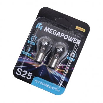 108 р. Лампа 12V P215W BAY15d блистер (2шт.) Long Life MEGAPOWER MEGAPOWER 370-33-050  с доставкой в г. Кемерово. Увеличить фотографию 1