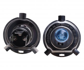399 р. Лампа 12V H4 6055W P43t +50% бокс (2шт.) MEGAPOWER MEGAPOWER 370-33-019  с доставкой в г. Кемерово. Увеличить фотографию 2