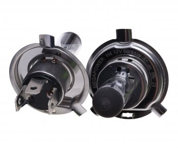 319 р. Лампа 12V H4 6055W P43t бокс (2шт.) Standart MEGAPOWER MEGAPOWER 370-33-022  с доставкой в г. Кемерово. Увеличить фотографию 2