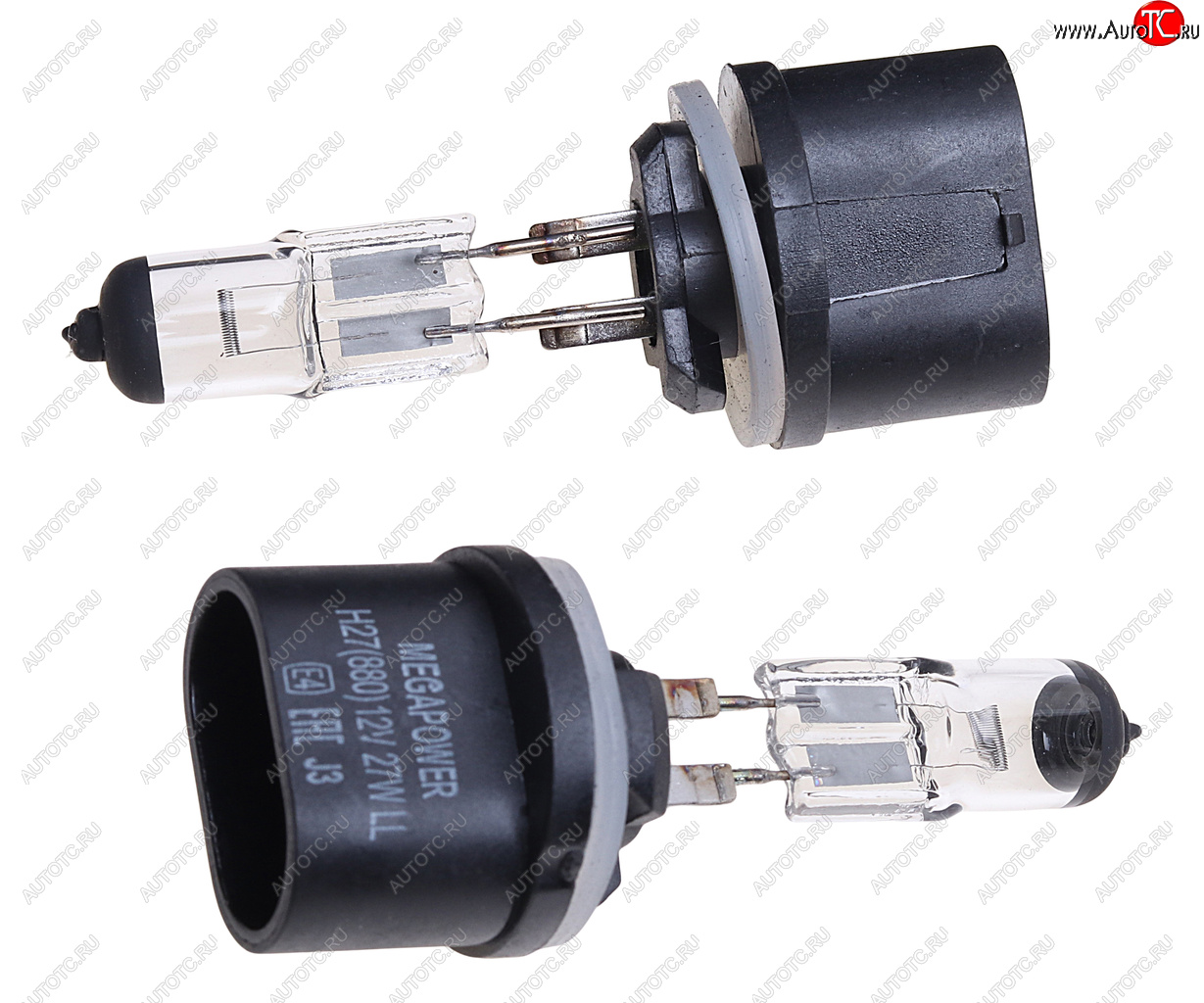 293 р. Лампа 12V H27(880) 27W PG13 бокс (2шт.) Long Life MEGAPOWER MEGAPOWER 370-33-010  с доставкой в г. Кемерово