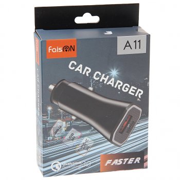 499 р. Устройство зарядное в прикуриватель 1USB + 1 Type C 12V FAISON FAISON a11 black FAISON a11 black  с доставкой в г. Кемерово. Увеличить фотографию 3