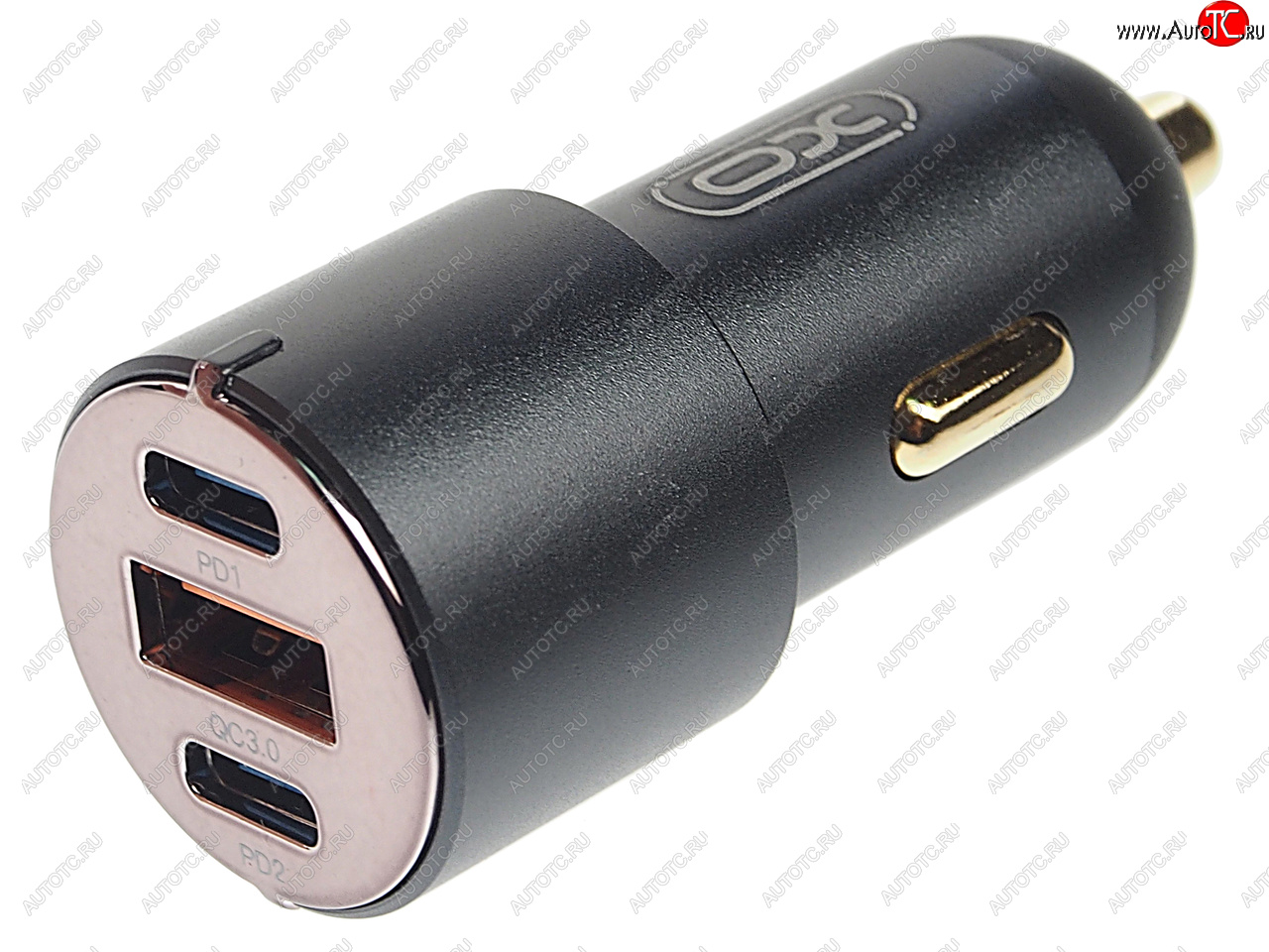 2 179 р. Устройство зарядное в прикуриватель 1USB + 2 Type C 12V черное XO XO cc45 black  с доставкой в г. Кемерово