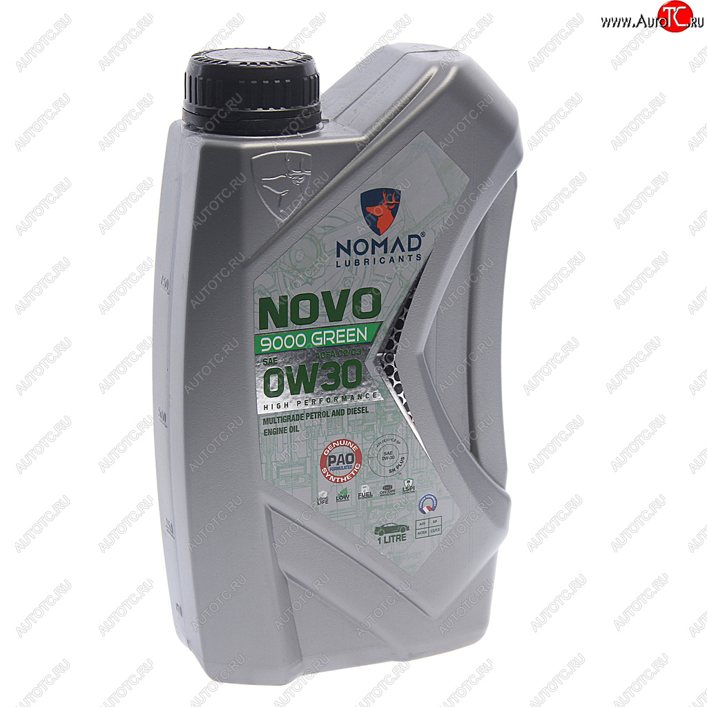 1 489 р. Масло моторное NOVO 9000 GREEN C2C3 0W30 синт.1л NOMAD NOMAD 6297001279355  с доставкой в г. Кемерово