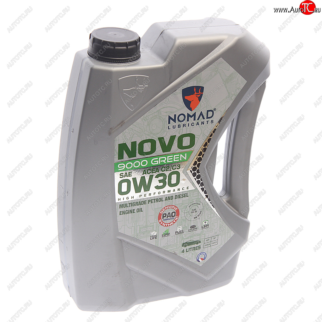 4 999 р. Масло моторное NOVO 9000 GREEN C2C3 0W30 синт.4л NOMAD NOMAD 6297001279342  с доставкой в г. Кемерово
