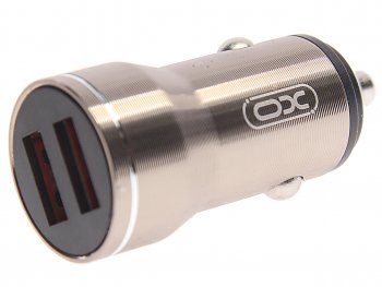 399 р. Устройство зарядное в прикуриватель 2USB 12V серое XO XO cc48 grey  с доставкой в г. Кемерово. Увеличить фотографию 1