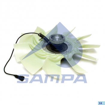41 999 р. Вентилятор VOLVO FM9,12,13 охлаждения радиатора с муфтой SAMPA SAMPA 033.228-01  с доставкой в г. Кемерово. Увеличить фотографию 1