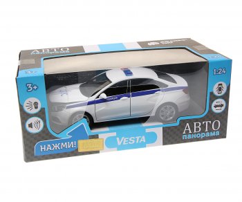 3 499 р. Модель автомобиля ЛАДА Vesta (полиция) металлическая (1:24) АВТОПАНОРАМА АВТОПАНОРАМА jb1251151  с доставкой в г. Кемерово. Увеличить фотографию 1