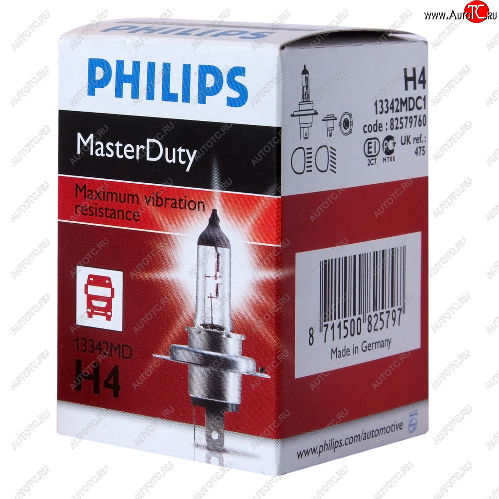419 р. Лампа 24V H4 7570W P43t-38 Master Duty PHILIPS PHILIPS 13342mdc1  с доставкой в г. Кемерово