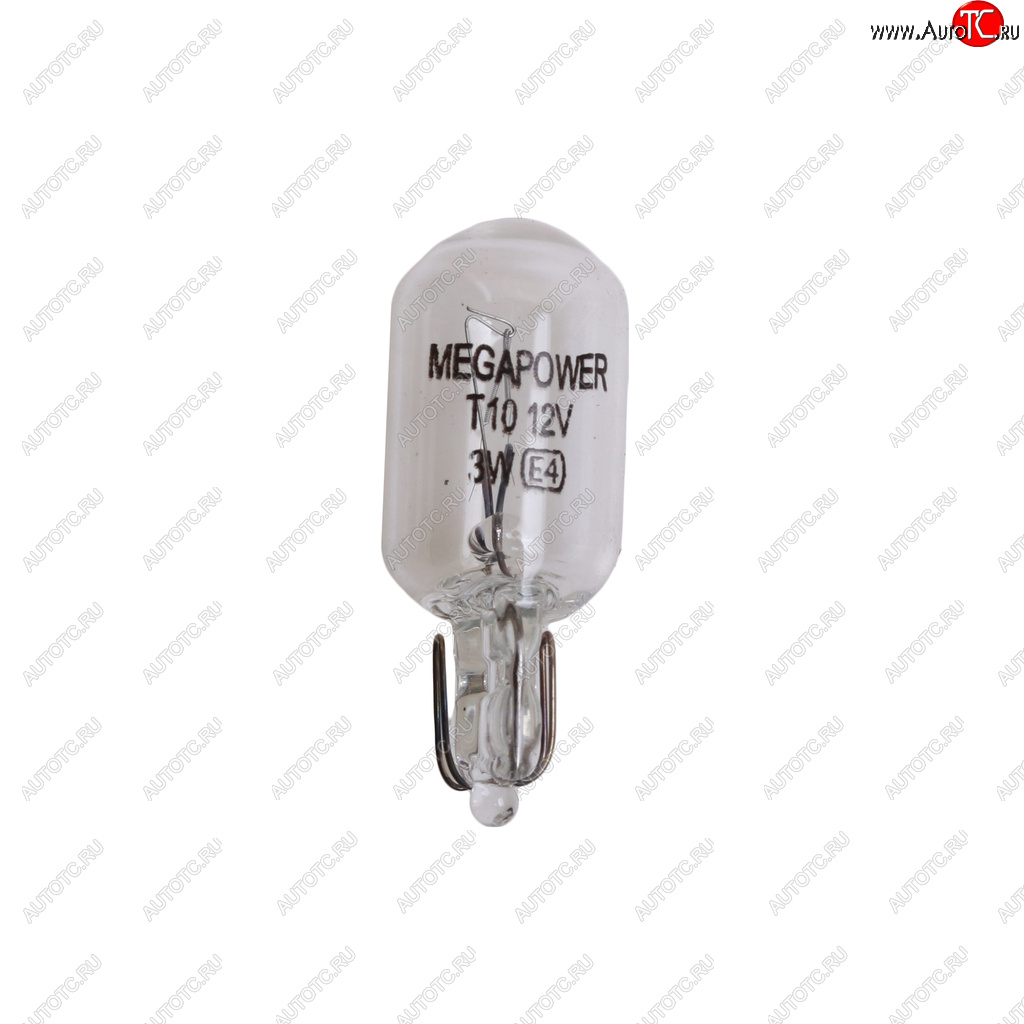 11 р. Лампа 12V W3W W2.1x9.5d Standart MEGAPOWER MEGAPOWER 370-33-068  с доставкой в г. Кемерово