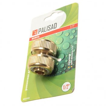 629 р. Муфта ремонтная для шланга 12 латунная PALISAD PALISAD 66535  с доставкой в г. Кемерово. Увеличить фотографию 1