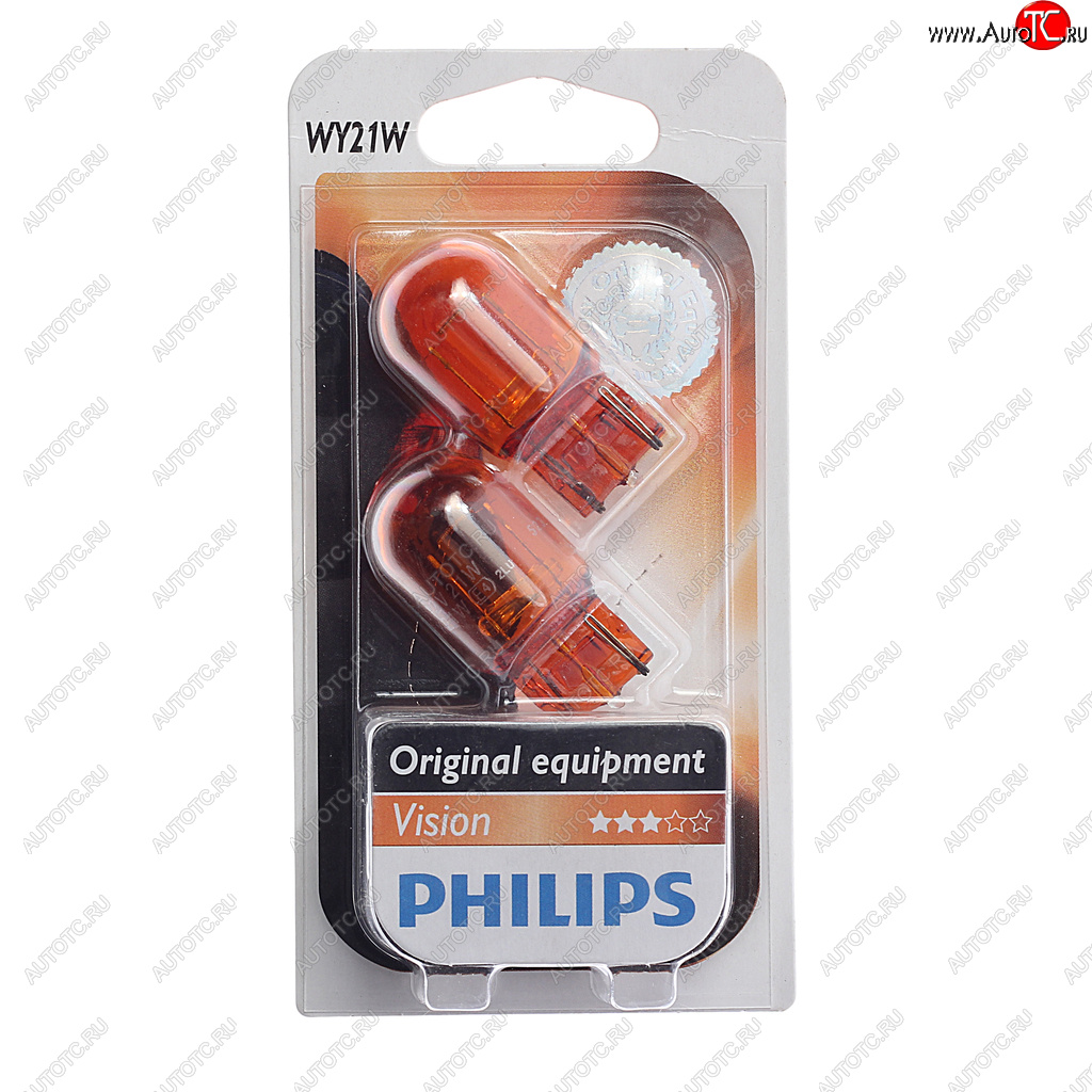 679 р. Лампа 12V WY21W W3x16d желтая блистер (2шт.) Yellow PHILIPS PHILIPS 12071b2  с доставкой в г. Кемерово
