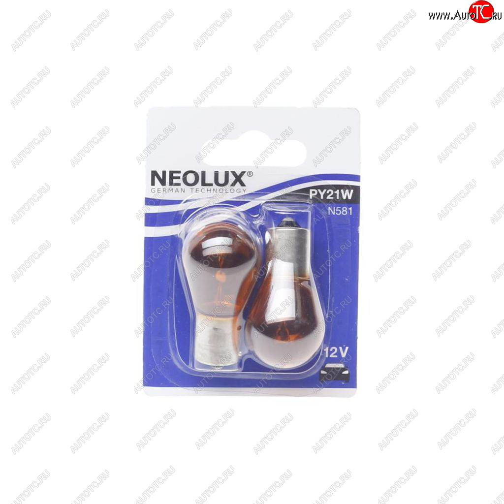 212 р. Лампа 12V PY21W BAU15s 280лм блистер (2шт.) Standard NEOLUX NEOLUX n581-02b  с доставкой в г. Кемерово