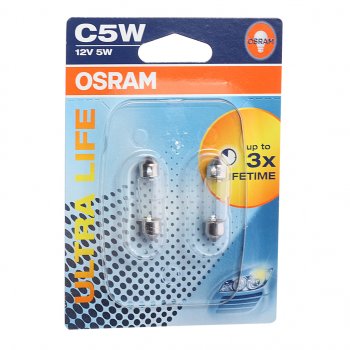 274 р. Лампа 12V C5W SV8.5-8 блистер (2шт.) Ultra Life OSRAM OSRAM 6418ult-02b  с доставкой в г. Кемерово. Увеличить фотографию 1