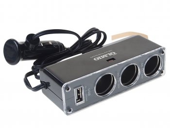 469 р. Разветвитель прикуривателя 3-х гнездовой 12V 1USB OLMIO OLMIO olm-038888  с доставкой в г. Кемерово. Увеличить фотографию 1