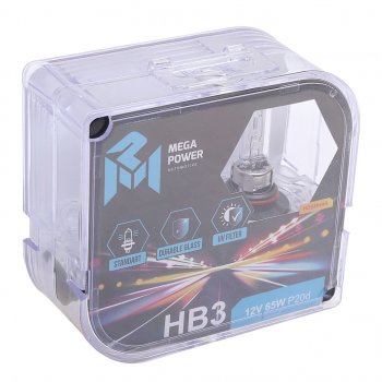 349 р. Лампа 12V HB3 65W P20d бокс (2шт.) Standart MEGAPOWER MEGAPOWER 370-33-040  с доставкой в г. Кемерово. Увеличить фотографию 3