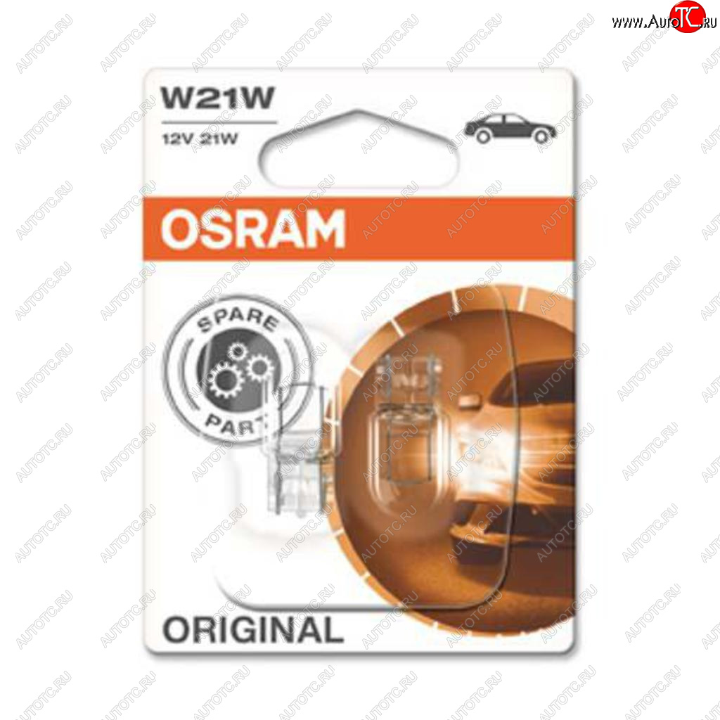 599 р. Лампа 12V W21W W3x16d блистер (2шт.) OSRAM OSRAM 7505-02b  с доставкой в г. Кемерово
