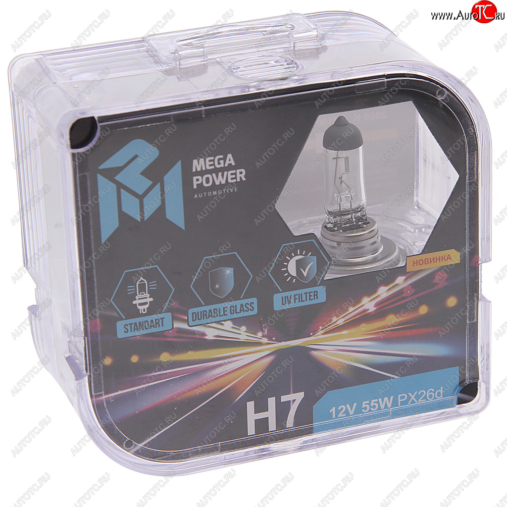 238 р. Лампа 12V H7 55W PX26d бокс (2шт.) Standart MEGAPOWER MEGAPOWER 370-33-032  с доставкой в г. Кемерово