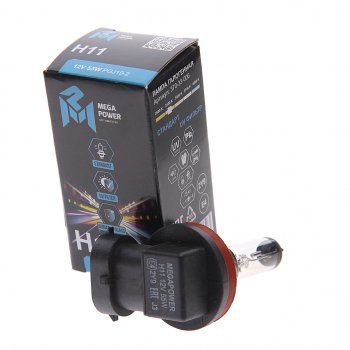 234 р. Лампа 12V H11 55W PGJ19-2 Standart MEGAPOWER MEGAPOWER 370-33-006  с доставкой в г. Кемерово. Увеличить фотографию 2