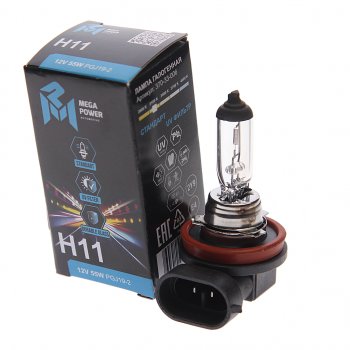 234 р. Лампа 12V H11 55W PGJ19-2 Standart MEGAPOWER MEGAPOWER 370-33-006  с доставкой в г. Кемерово. Увеличить фотографию 1