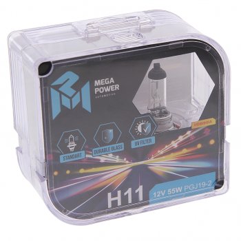 369 р. Лампа 12V H11 55W PGJ19-2 бокс (2шт.) Standart MEGAPOWER MEGAPOWER 370-33-009  с доставкой в г. Кемерово. Увеличить фотографию 1