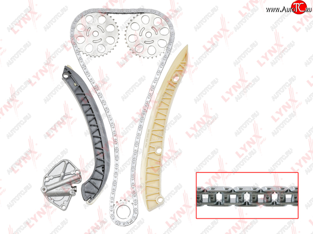 9 249 р. Комплект цепи ГРМ VW AUDI SKODA (1.2) (1 цепь+башмак натяж+успокоит+натяж+3 звезды) LYNX LYNX tk0004  с доставкой в г. Кемерово