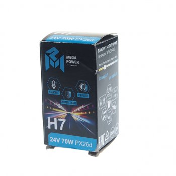 159 р. Лампа 24V H7 70W PX26d Standart MEGAPOWER MEGAPOWER 370-33-033  с доставкой в г. Кемерово. Увеличить фотографию 3