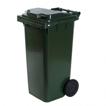 3 299 р. Контейнер мусорный 120л на колесах темно-зеленый 23.C29 IPLAST IPLAST ip-551601  с доставкой в г. Кемерово. Увеличить фотографию 1