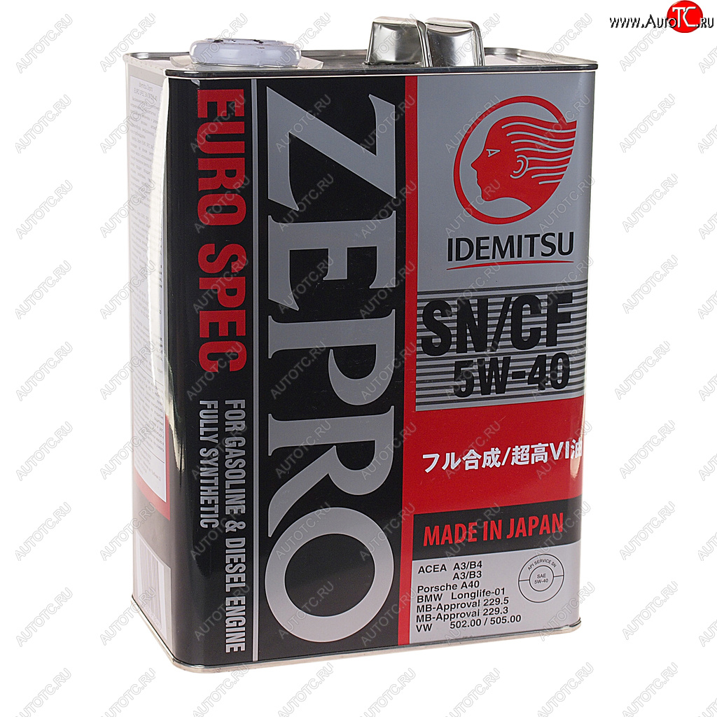 7 199 р. Масло моторное ZEPRO EURO SPEC F-S 1849-41 5W40 синт.4л IDEMITSU IDEMITSU 1849-004  с доставкой в г. Кемерово