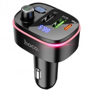 1 299 р. Устройство зарядное в прикуриватель с трансмиттером (bluetooth,hands free) HOCO HOCO e62 black  с доставкой в г. Кемерово. Увеличить фотографию 2