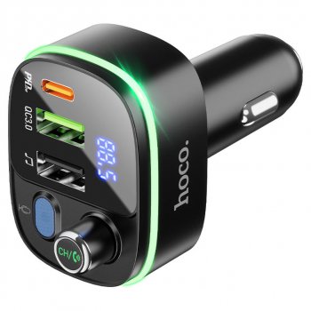 1 299 р. Устройство зарядное в прикуриватель с трансмиттером (bluetooth,hands free) HOCO HOCO e62 black  с доставкой в г. Кемерово. Увеличить фотографию 3