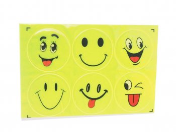86 р. Наклейка светоотражающая силиконовая вырезанная Смайлик 22х14.5см AUTOSTICKERS AUTOSTICKERS смайлик 1 6  с доставкой в г. Кемерово. Увеличить фотографию 1