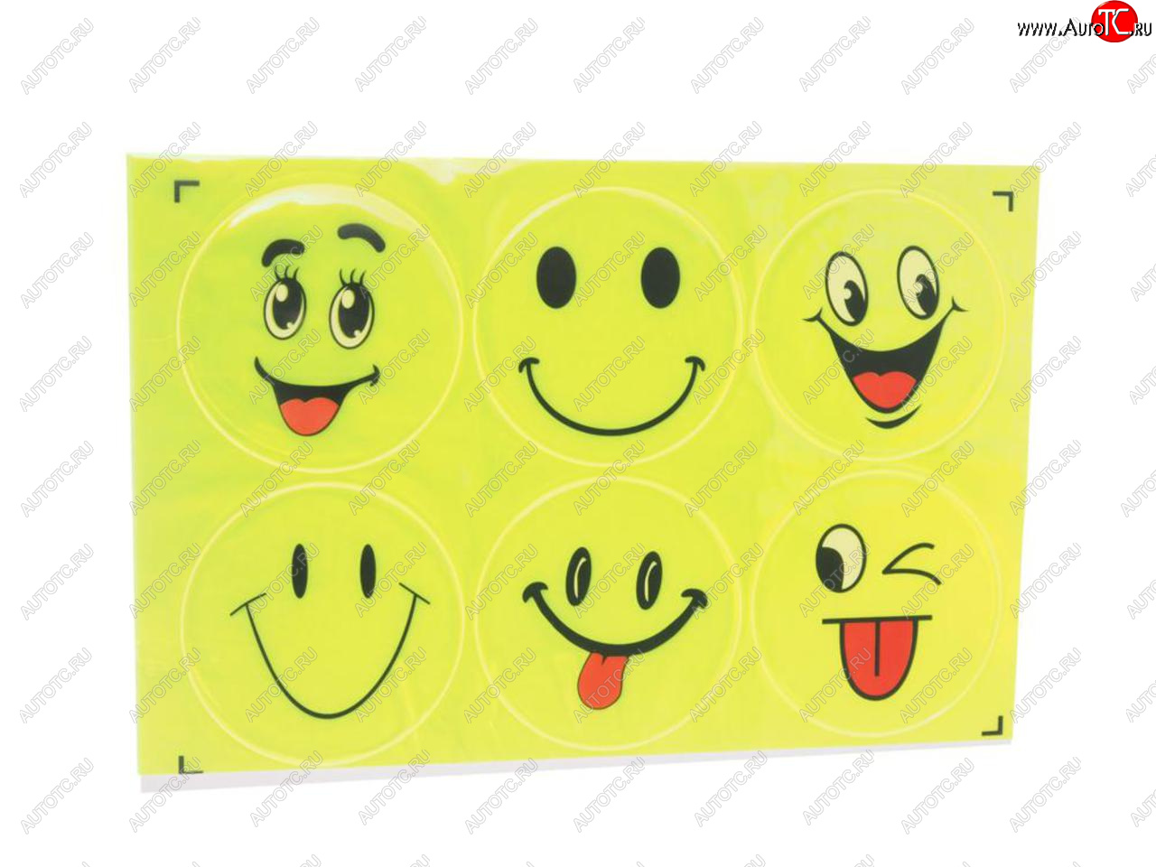 86 р. Наклейка светоотражающая силиконовая вырезанная Смайлик 22х14.5см AUTOSTICKERS AUTOSTICKERS смайлик 1 6  с доставкой в г. Кемерово
