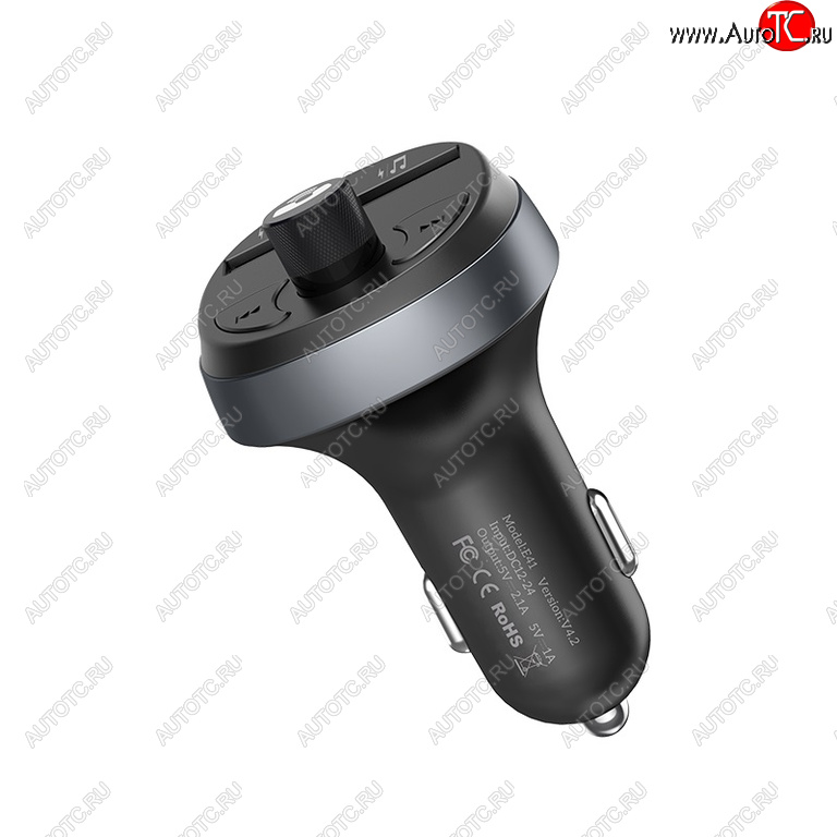 999 р. Устройство зарядное в прикуриватель с трансмиттером (bluetooth,hands free) HOCO HOCO e41 black HOCO e41 black  с доставкой в г. Кемерово