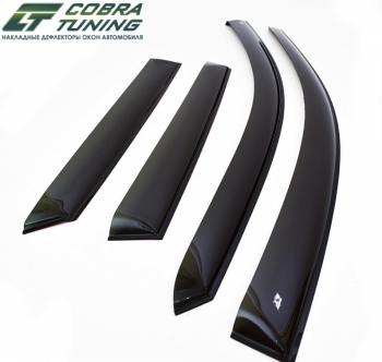 Комплект дефлекторов окон COBRA TUNING Honda CR-V RM1,RM3,RM4 дорестайлинг (2012-2015) (черный глянец)
