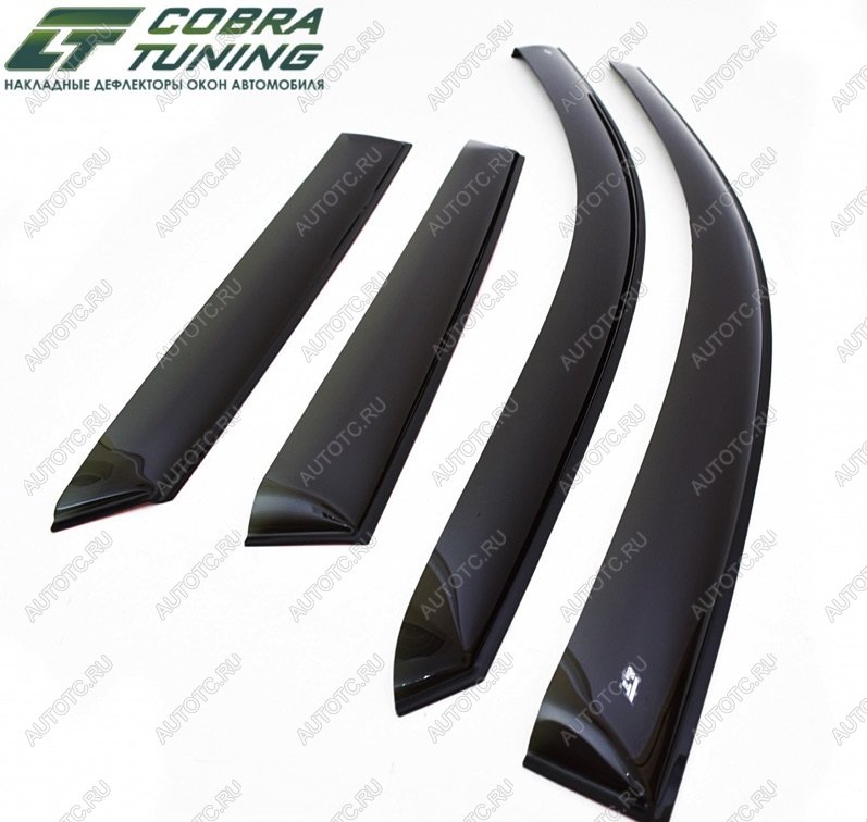 2 669 р. Комплект дефлекторов окон COBRA TUNING Honda CR-V RM1,RM3,RM4 дорестайлинг (2012-2015) (черный глянец)  с доставкой в г. Кемерово
