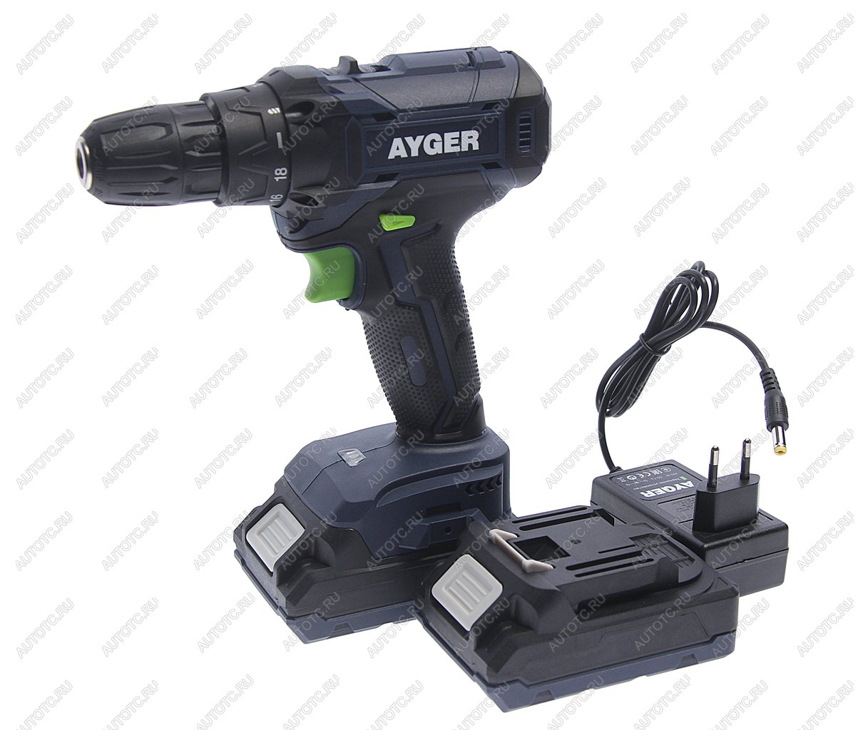 4 599 р. Дрель-шуруповерт аккумуляторный 18.0В 2.0Ач (2АКБ Li-Ion,кейс) AYGER AYGER ap18m  с доставкой в г. Кемерово