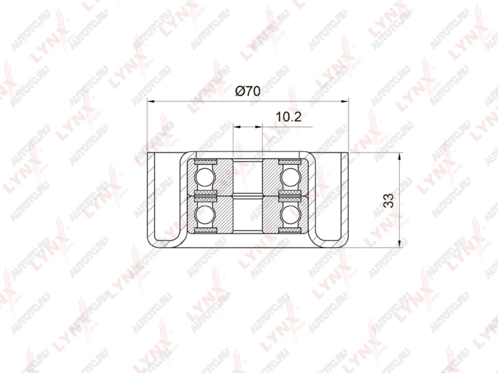 2 049 р. Ролик приводного ремня TOYOTA Land Cruiser Prado (J150) (09-) обводной LYNX LYNX pb7033  с доставкой в г. Кемерово