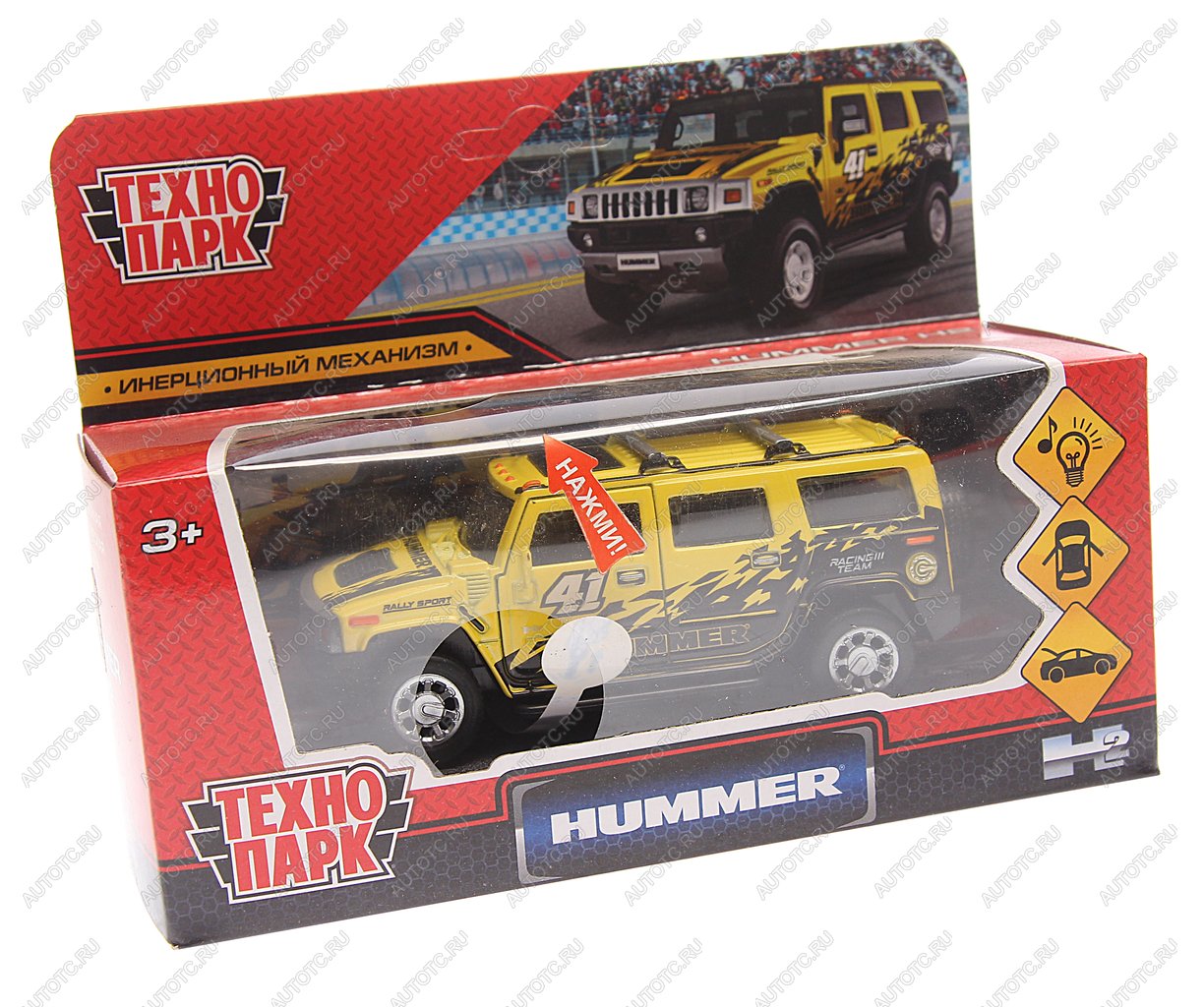 1 399 р. Модель автомобиля HUMMER H2 Спорт металлическая (свет, звук) ТЕХНОПАРК ТЕХНОПАРК hum2-12slsrt-ye  с доставкой в г. Кемерово