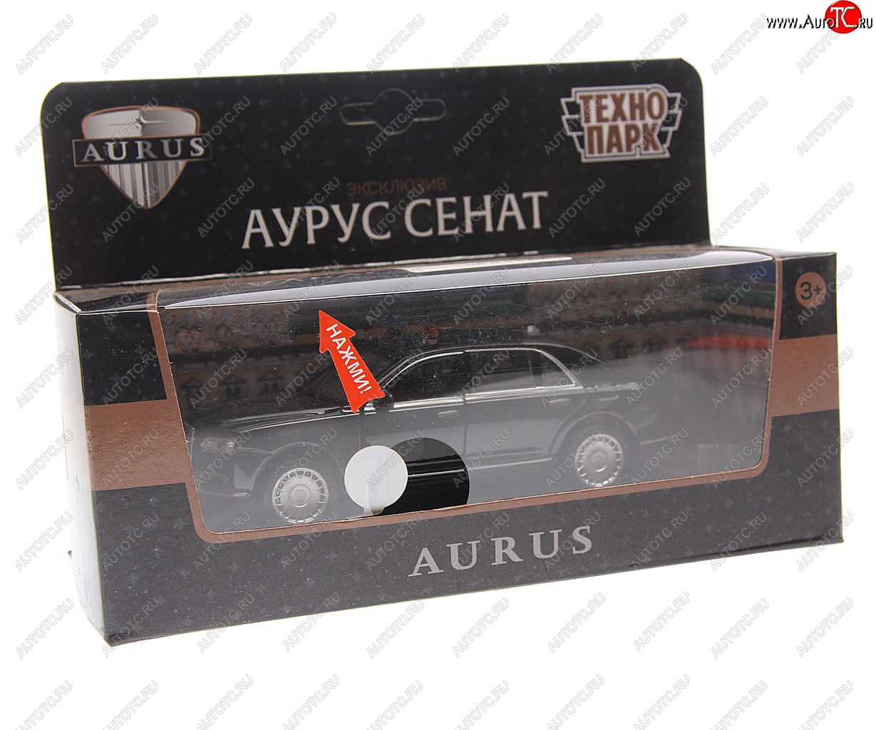 1 999 р. Модель автомобиля AURUS металлическая (свет, звук) ТЕХНОПАРК ТЕХНОПАРК senat-13sl-bk  с доставкой в г. Кемерово