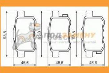 Колодки тормозные задние (4шт.) BOSCH Honda Accord 8 CS купе дорестайлинг (2008-2010)