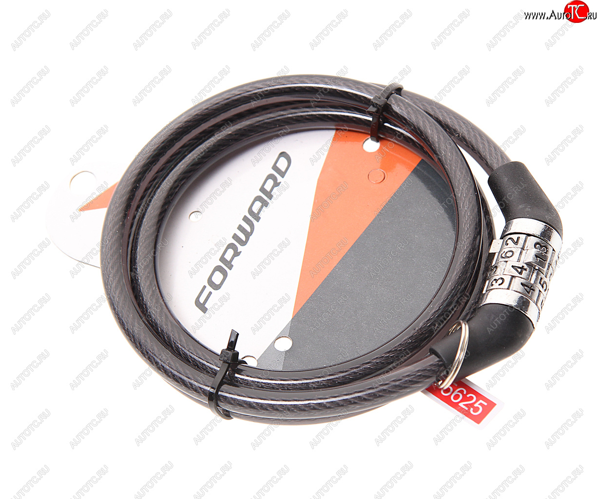 389 р. Замок велосипедный 1000х8мм трос кодовый черный FORWARD FORWARD zx2201 FORWARD zx2201  с доставкой в г. Кемерово