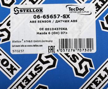 2 769 р. Датчик АБС MAZDA 6 (GH) колеса переднего правого STELLOX STELLOX 06-65657-sx  с доставкой в г. Кемерово. Увеличить фотографию 7