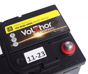 12 349 р. Аккумулятор VOLTHOR EFB 60Ач обратная полярность VOLTHOR 6ст60(0) 56088  с доставкой в г. Кемерово. Увеличить фотографию 4