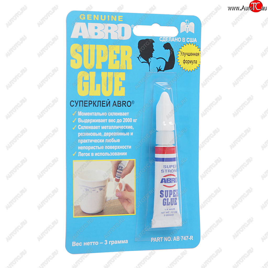 87 р. Клей-супер универсальный 3г Super Glue ABRO ABRO sg-747-r  с доставкой в г. Кемерово