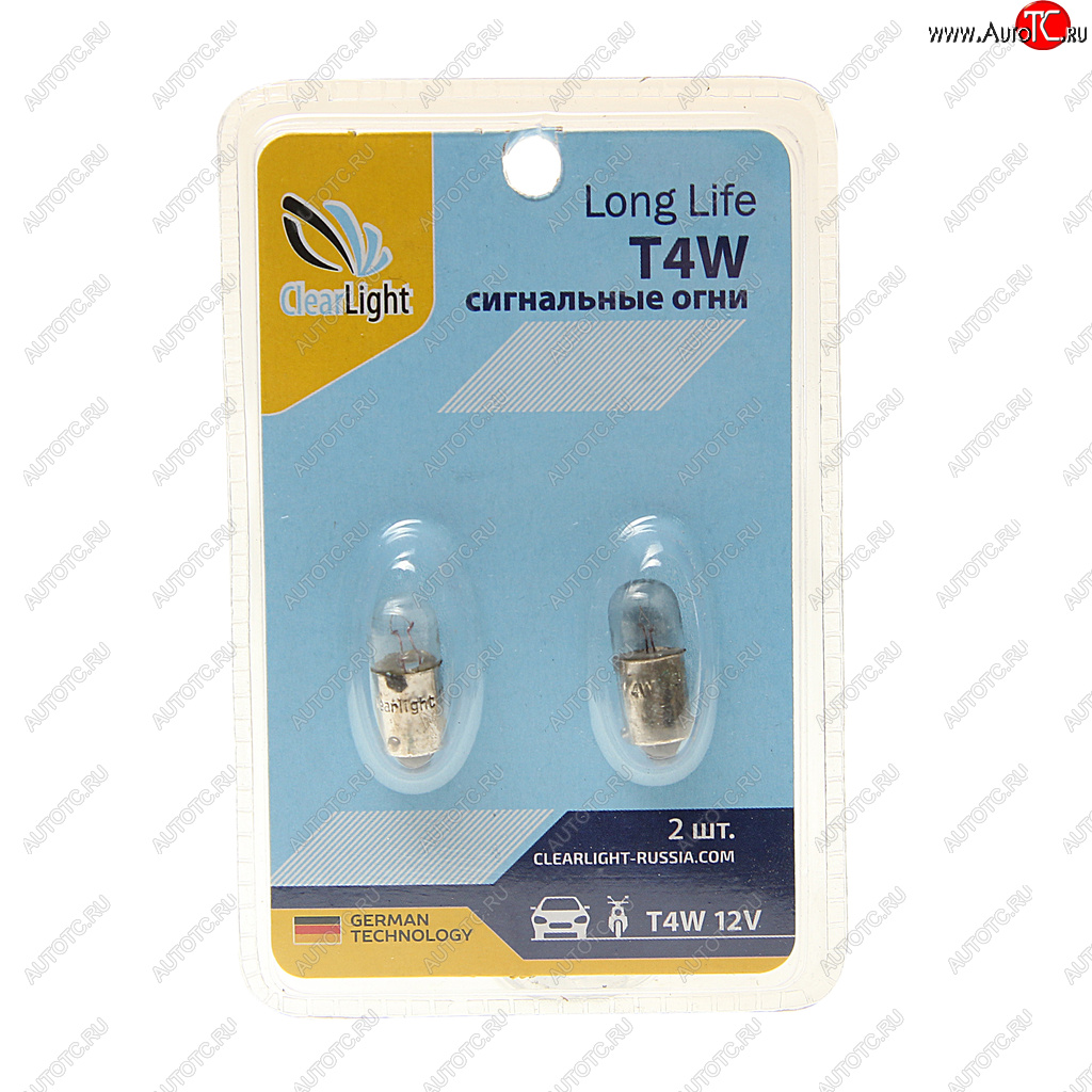 98 р. Лампа 12V T4W BA9s блистер (2шт.) CLEARLIGHT CLEARLIGHT cl-t4w-12v 2b CLEARLIGHT cl-t4w-12v 2b  с доставкой в г. Кемерово