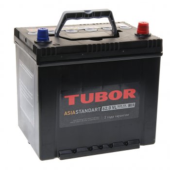 9 599 р. Аккумулятор TUBOR Asia Standart 62Ач обратная полярность TUBOR 6ст62(0) d23l  с доставкой в г. Кемерово. Увеличить фотографию 1