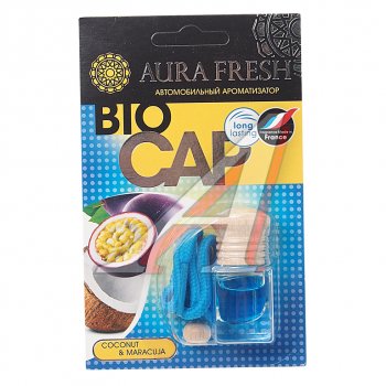 213 р. Ароматизатор подвесной жидкостный (coconut&maracuja) 6мл Bio Cap AURA FRESH AURA FRESH 23005  с доставкой в г. Кемерово. Увеличить фотографию 1
